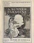 1905 Delaware & Hudson D&H Railroad Print Ad New York Lake Placid Saratoga