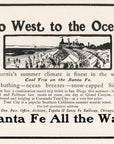 1903 Santa Fe Railroad Print Ad Go West To The Ocean Sierras Surf Bathing