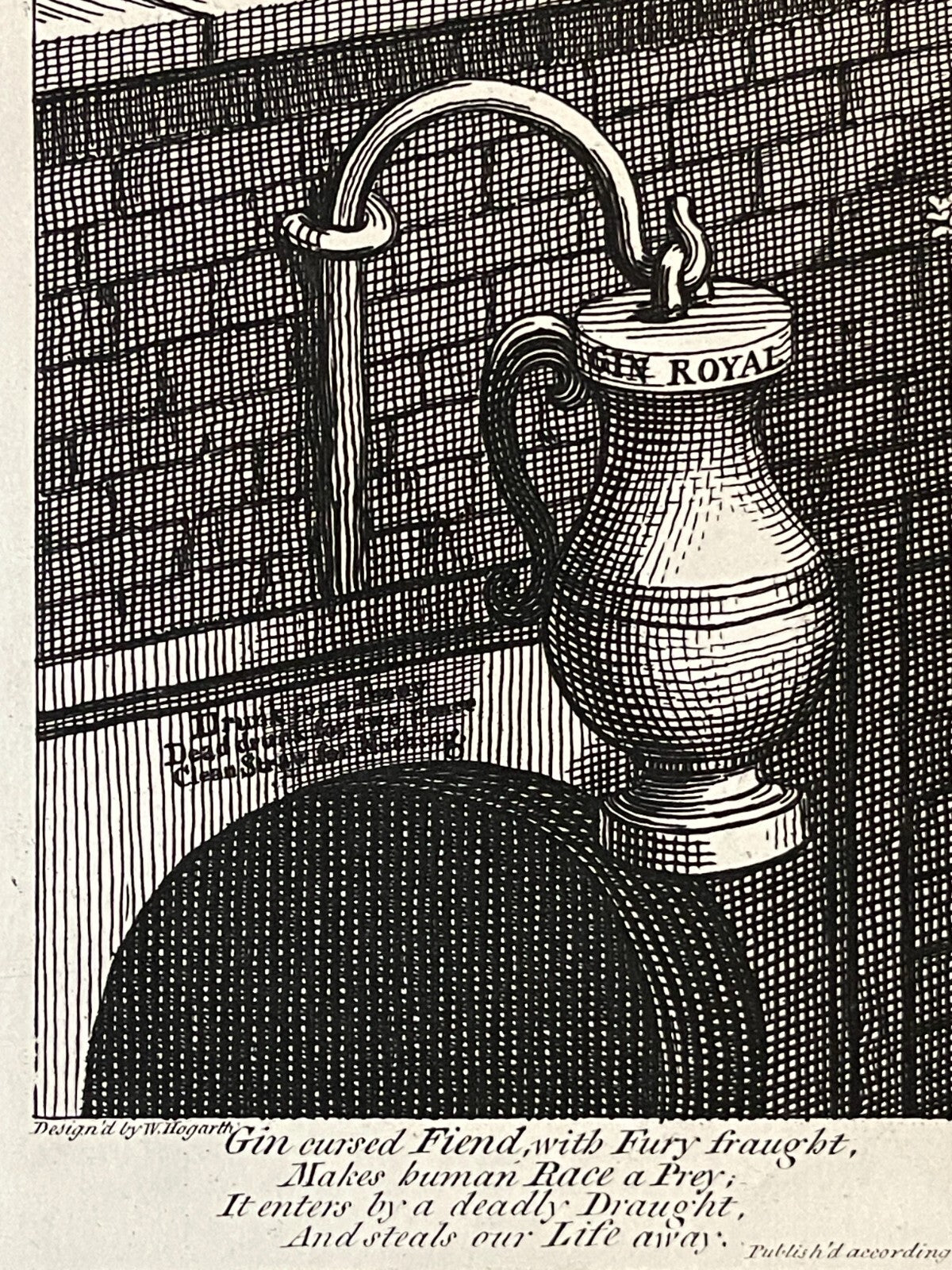 1822 BEER STREET & GIN LANE Authentic Hogarth Heath Ed. Antique Print SET OF 2