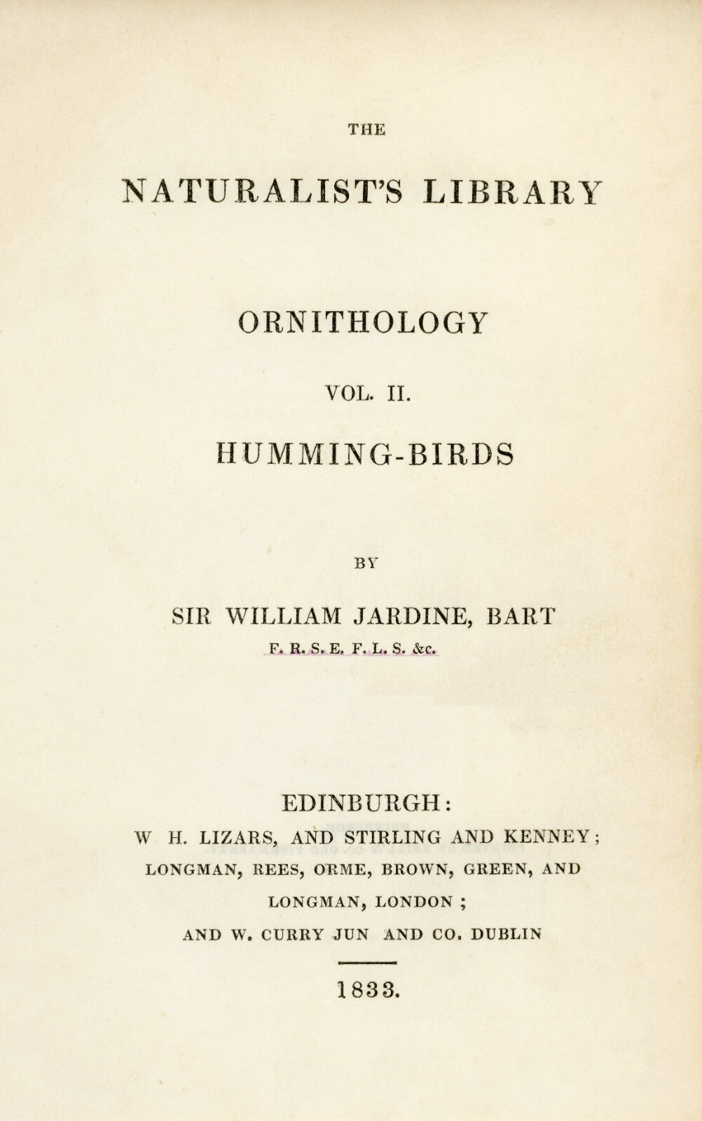 1833 Buffon's Hummingbird Hand-Colored Engraving Jardine Lizars