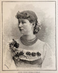 1893 Augusta Victoria, Empress Of Germany Antique Magazine Wood Engraving