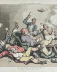 1816 Rowlandson THE TOASTMASTER English Dance Of Death HC Aquatint Etching