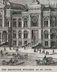 1892 The Exposition Building At St. Louis Antique Wood Engraving