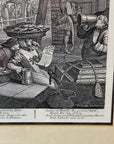 1822 BEER STREET & GIN LANE Authentic Hogarth Heath Ed. Antique Prints FRAMED