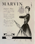 1950 Marvin Watch Ad - Elegant Woman Illustration - Vintage Illustrated Print Ad