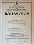 1914 Rolls Royce Vintage Car Print Ad Derby England Rolls Royce Service England