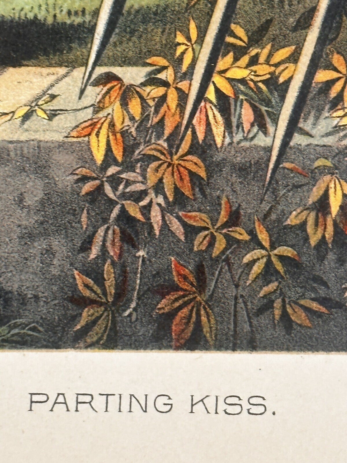 1886 "Parting Kiss" Chromolithograph Print | Magazine Illustration