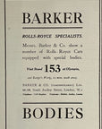 1919 Rolls Royce Barker & Co. Antique British Car Print Ad Olympia London