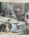 1815 Rowlandson THE GOOD MAN, DEATH AND DOCTOR English Dance Of Death Etching