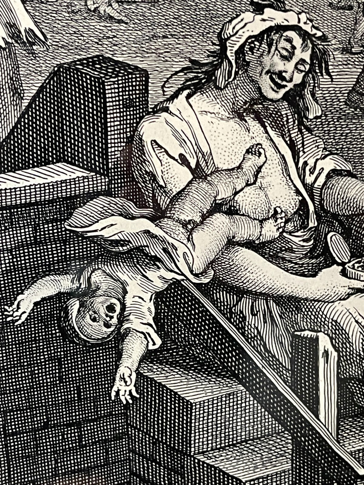 1822 BEER STREET & GIN LANE Authentic Hogarth Heath Ed. Antique Prints FRAMED