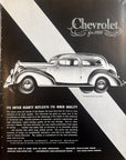 1935 Chevrolet Master De Luxe Town Sedan Car Original Print Ad