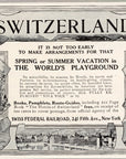 1908 Swiss Federal Railroad Print Ad Switzerland Train Travel Ad
