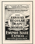 1896 New York Central Railroad Print Ad Empire State Express Train Travel Ad