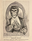 1899 Brooke's Monkey Brand Soap Original Print Ad Horseshoe Cigar White Bowtie