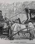 1892 Cab Drivers’ Amenities Antique Magazine Wood Engraving