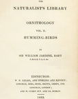 1833 Hummingbird Hand-Colored Frontispiece Jardine Lizars Ornithilogy Vol. II