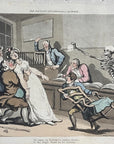 1816 Rowlandson THE LOTTERY OFFICE English Dance Of Death HC Aquatint Etching