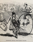 1893 Washington Asphalt - The Cyclers Paradise Antique Magazine Wood Engraving