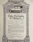 1919 Cole Coupe Cabriolet (C.C.C.) UK Automobile Print Ad - Olympia Exhibition