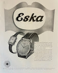 1949 Eska Automatic Watch Advertisement - Vintage B&W Print Ad