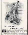 1908 Lackawanna Railroad Print Ad Delaware Water Gap Illustrated Train Travel Ad