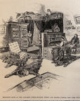 1892 Reception Room At The Lamasery, New York City Antique Wood Engraving