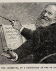 1892 Gounod Conducting The Orchestra, Operas In Paris Antique Wood Engraving