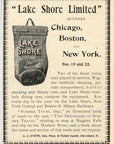 1897 Lake Shore & Michigan Southern Railway Railroad Print Ad Chicago Boston NY