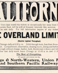1903 The Overland Limited Railroad Print Ad California Union & Southern Pacific