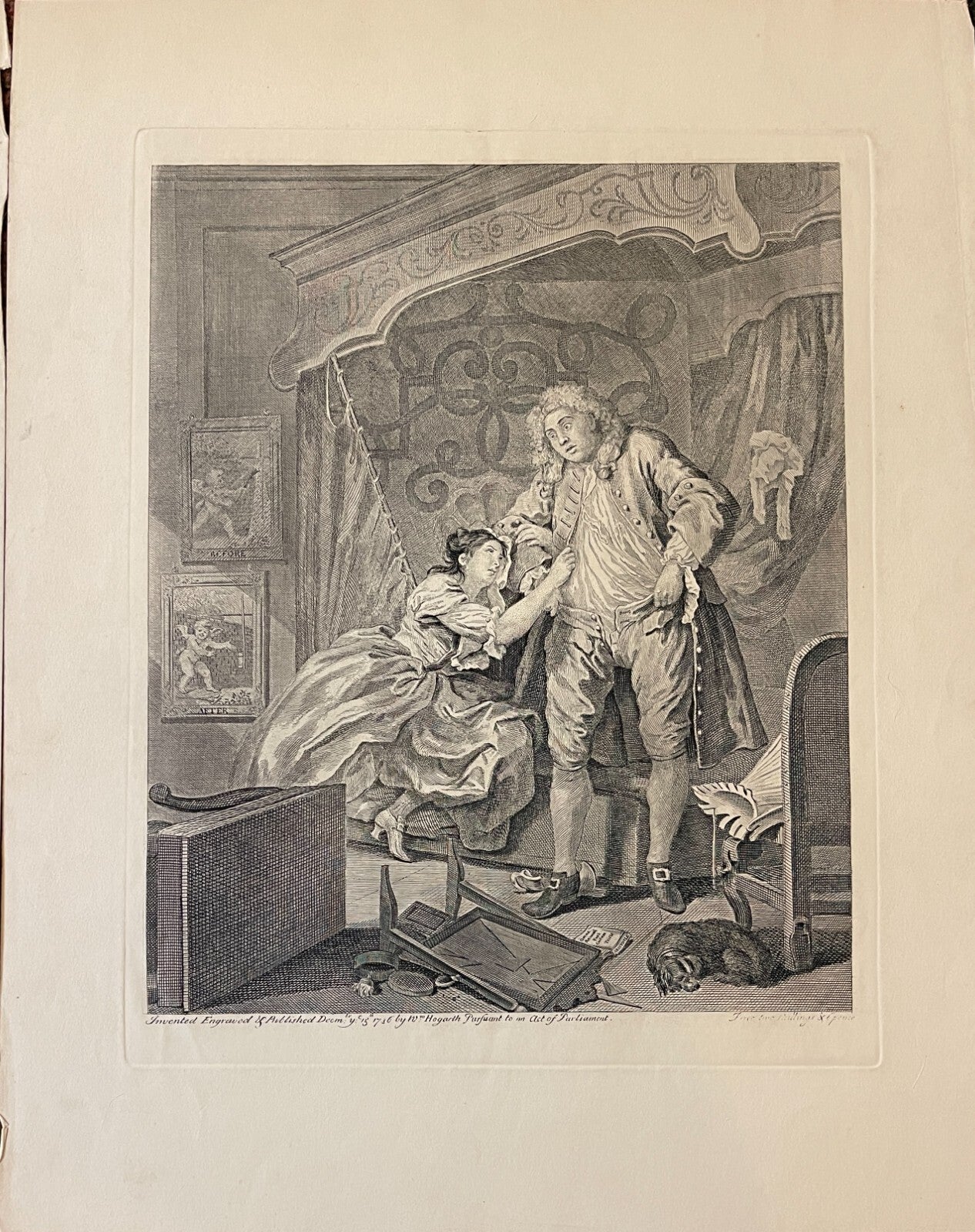 1822 BEFORE AND AFTER Authentic Hogarth Heath Edition Antique Print SET OF 2