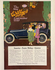 1916 Willys Knight Limousine Print Ad - Myron Perley Art Toledo Ohio