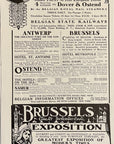 1909 Belgian State Railways Railroad Print Ad 1910 Brussels Exposition Belgium