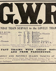 1906 Great Western Railway Print Ad GWR Thames Valley Sunday Train Service