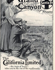1908 Santa Fe Railroad California Limited Print Ad Grand Canyon AZ Binoculars