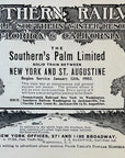 1904 Southern Railway Railroad Print Ad Southern's Palm Limited New York Florida