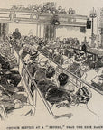 1892 Church Service At A Bethel, Near The Erie Basin Antique Wood Engraving