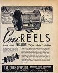 1947 Coxe Bronson Fishing Reels Print Ad Baitcast Reel Bronson Michigan