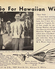 1948 Fred Arbogast Hawaiian Wigglers No. 2 Akron Ohio Print Ad - Black Bay VA