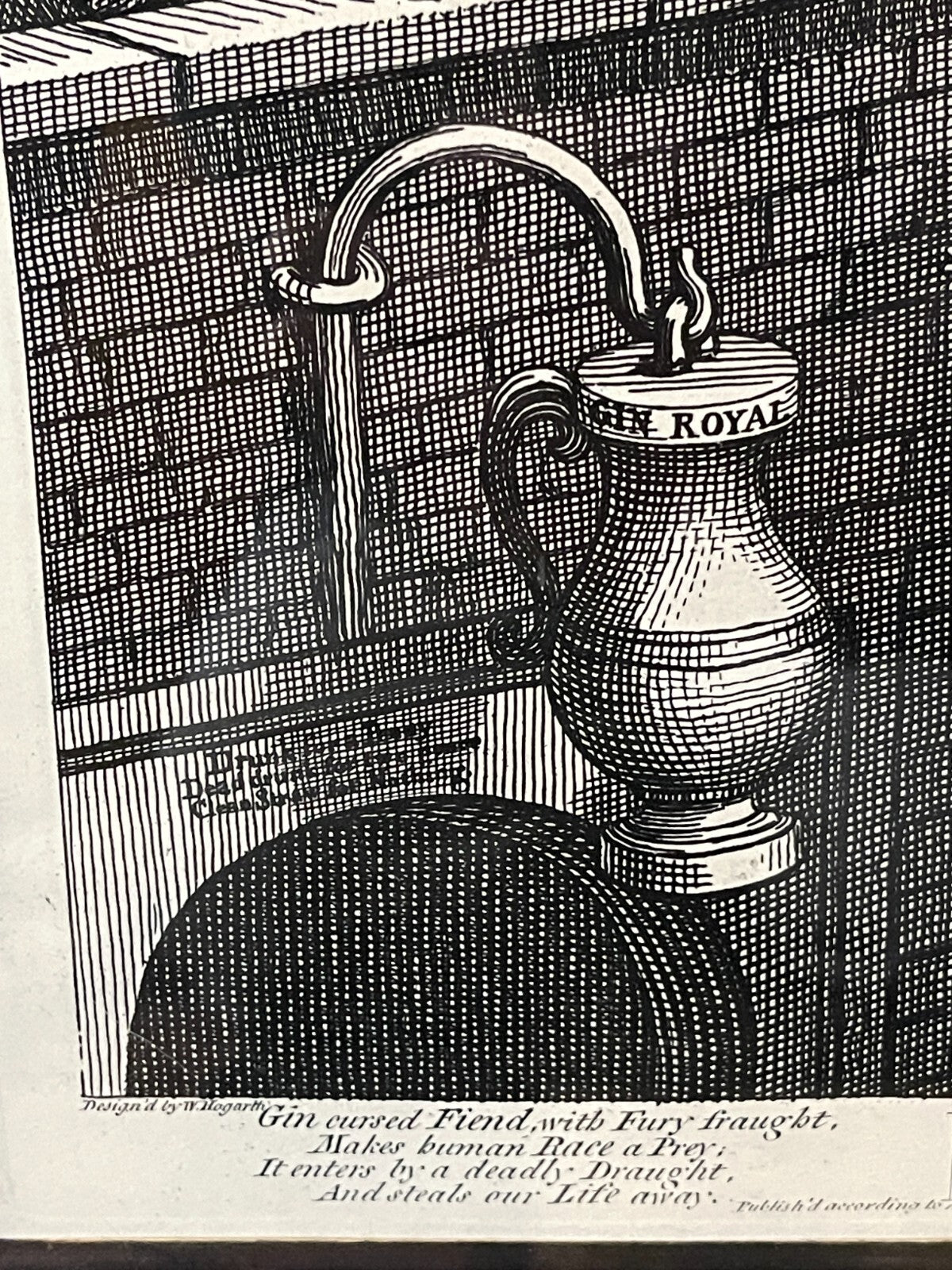 1822 BEER STREET & GIN LANE Authentic Hogarth Heath Ed. Antique Prints FRAMED