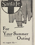 1906 Santa Fe Railroad Print Ad For Your Summer Outing Train Travel Ad