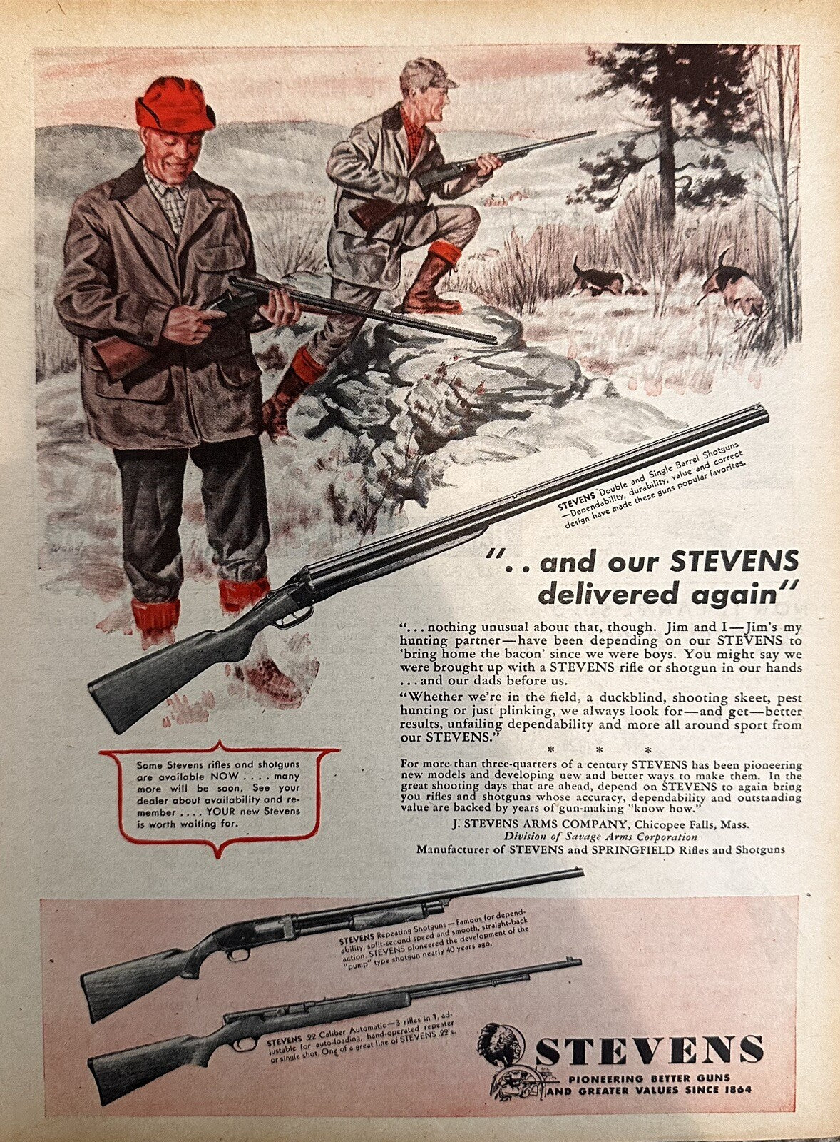 Steven’s Shotgun & Rifle Advertisement (Approx. 8X11) - Hunting Print