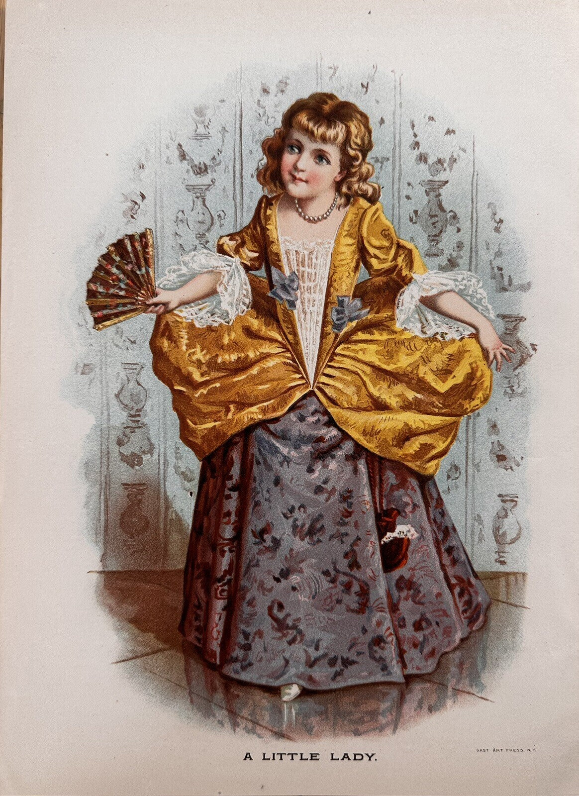 1891 "A Little Lady" Chromolithograph Print | Magazine Illustration