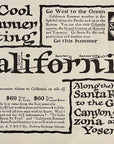 1906 Santa Fe Railroad Print Ad Train Travel A Cool Summer Outing California