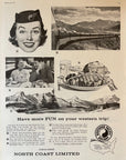 1957 Northern Pacific Railway Print Ad North Coast Limited Railroad Vista Dome