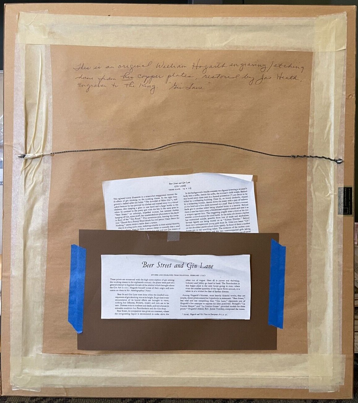 1822 BEER STREET & GIN LANE Authentic Hogarth Heath Ed. Antique Prints FRAMED