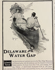 1904 Lackawanna Railroad Print Ad Delaware Water Gap Paddling Canoe Umbrella