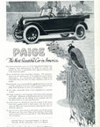 1917 Paige Antique Car Print Ad Peacock Illustration Motor Car Detroit MI