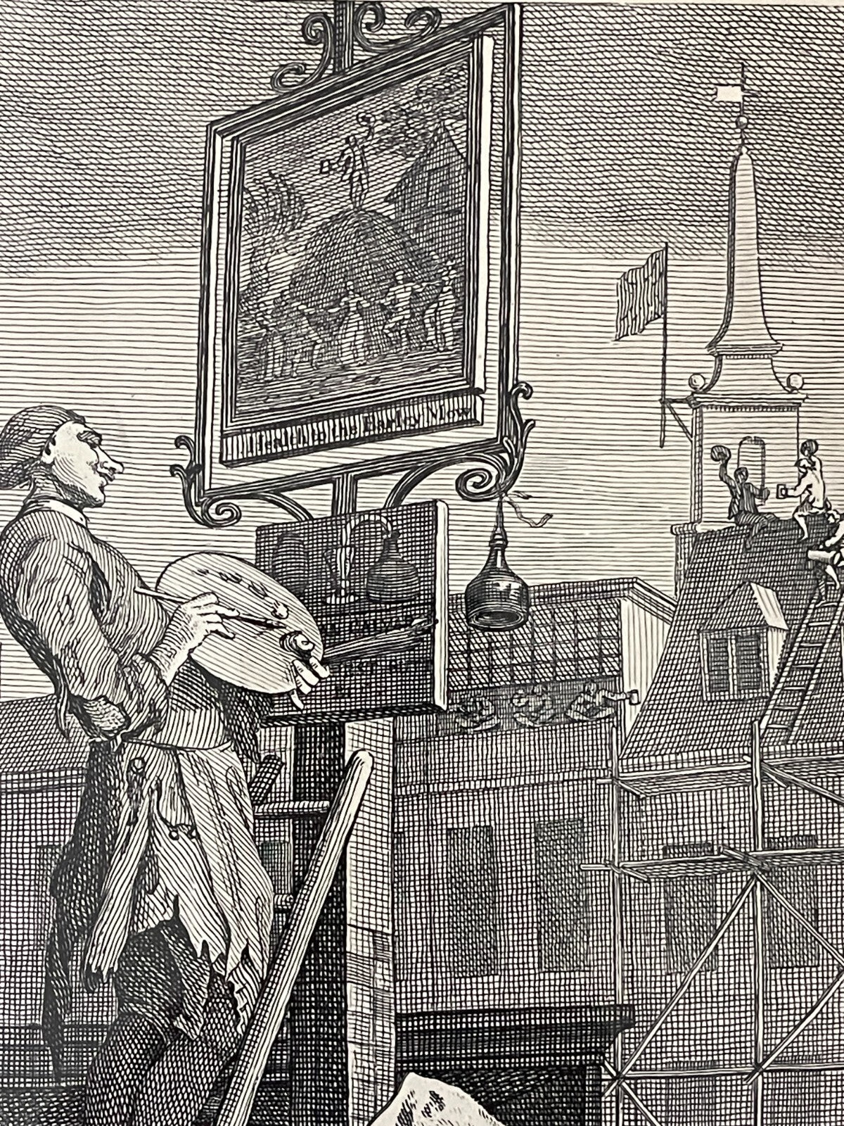 1822 BEER STREET & GIN LANE Authentic Hogarth Heath Ed. Antique Prints FRAMED