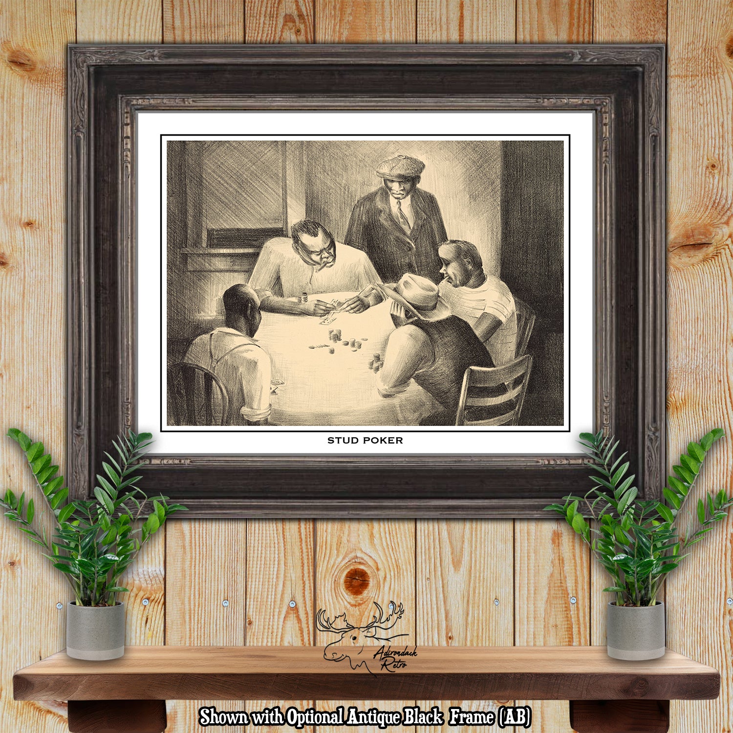 Stud Poker by Charles Henry Alston Fine Art Poker Print at Adirondack Retro