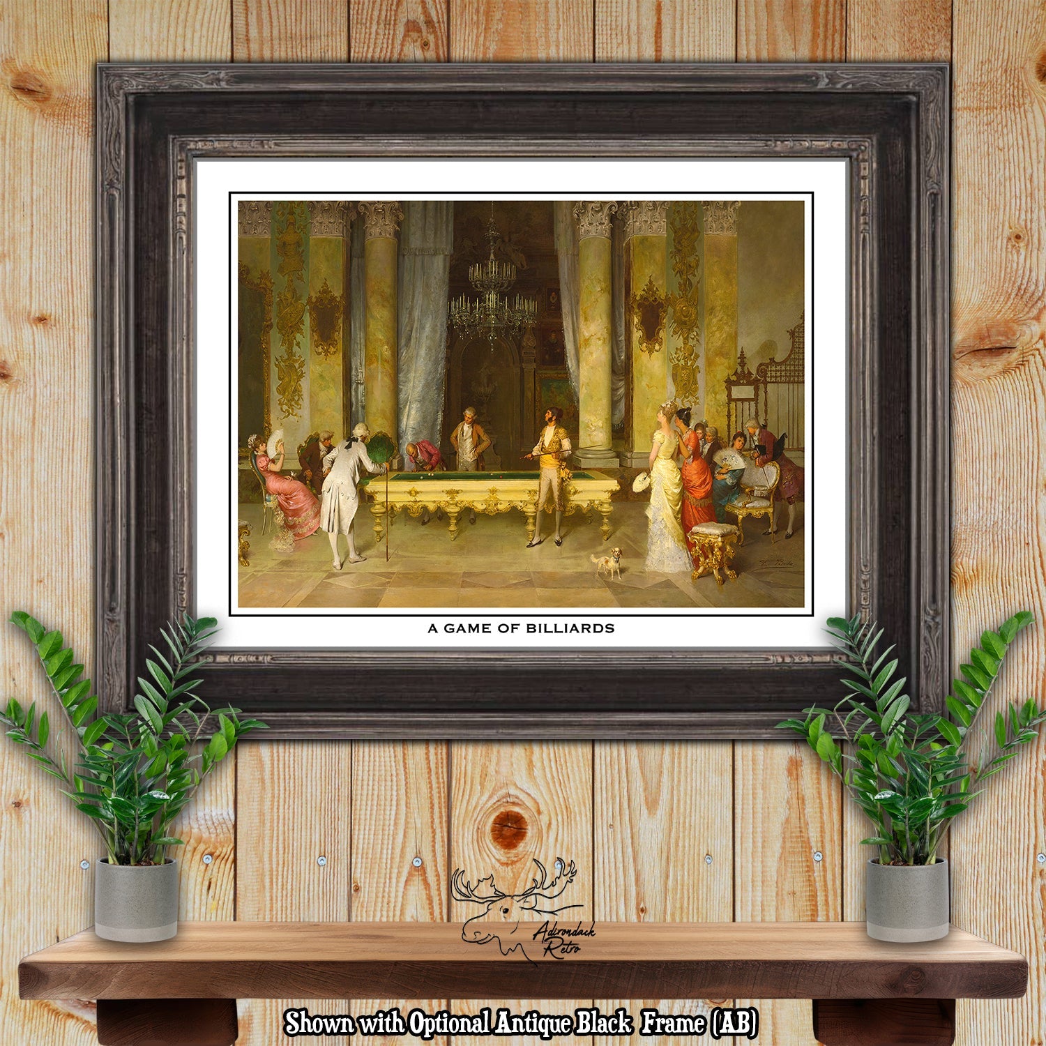 A Game of Billiards by Francesco Beda Giclee Fine Art Print at Adirondack Retro